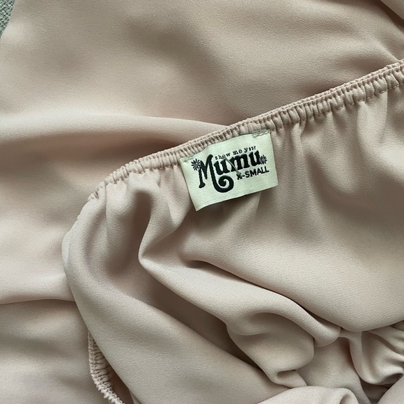 Show Me Your Mumu Heather Halter Dress Dusty Blush Crisp XSmall - Picture 5 of 5